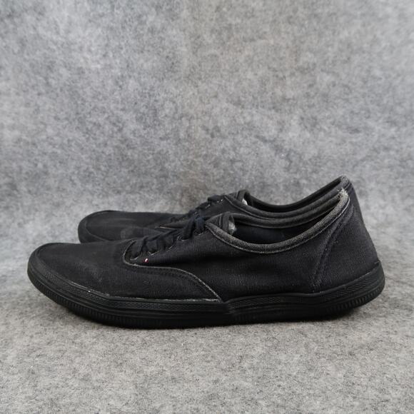 City Sneaks Shoes Womens 6 Casual Sneakers Black Canvas Lace Up Trainers - Picture 4 of 11